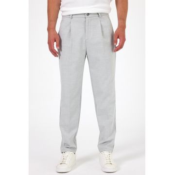 Pantaloni uni cu buzunare laterale - Gri deschis
