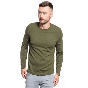 Pulover barbati -  Emil C - simplu - culoare kaki - material bumbac -