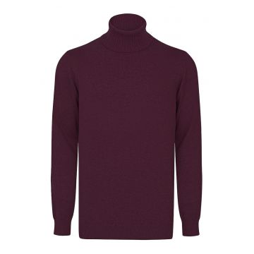 Pulover de bumbac cu guler inalt