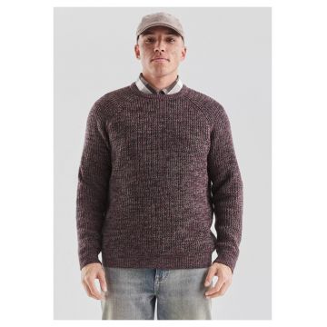 Pulover regular fit - cu decolteu la baza gatului - Visiniu