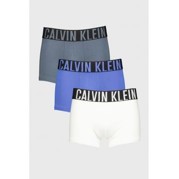 Set de boxeri cu banda logo in talie - 3 perechi - Alb/Gri inchis/Albastru