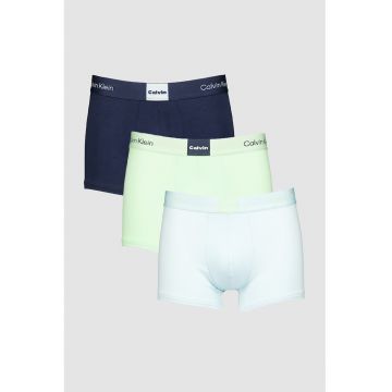 Set de boxeri din amestec de bumbac - 3 perechi - Albastru deschis/Bleumarin/Verde menta