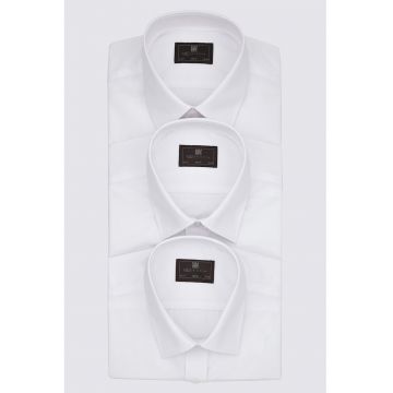 Set de camasi slim fit - 3 piese - Alb