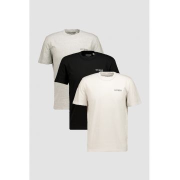 Set de tricouri de casa din bumbac - 3 Piese - Alb/Negru/Gri