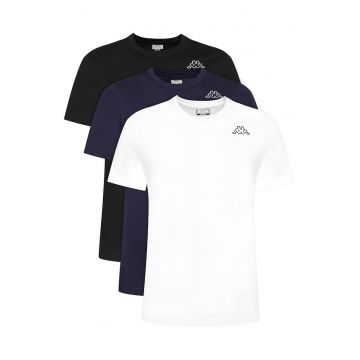 Set tricouri barbatesti  negru - alb - bleumarin - bumbac