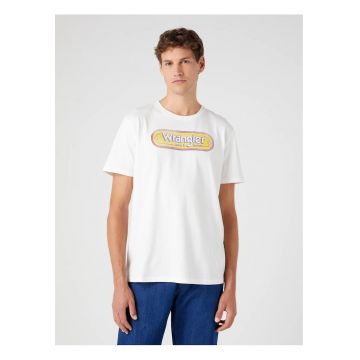 Tricou barbatesc  Branded Tee - alb - 100% bumbac -