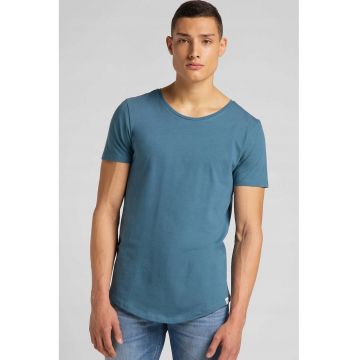 Tricou barbatesti  ELONGATED TEE - regular fit - albastru - 100% bumbac -