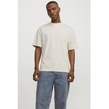 Tricou cu decolteu la baza gatului - din amestec de bumbac organic - Alb