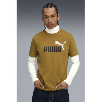 Tricou cu decolteu la baza gatului si logo ESS 2 - Galben inchis