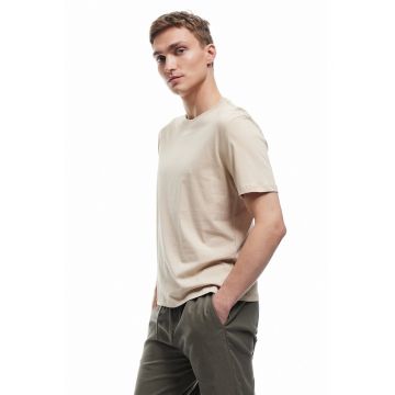 Tricou slim fit de bumbac - Maro camel