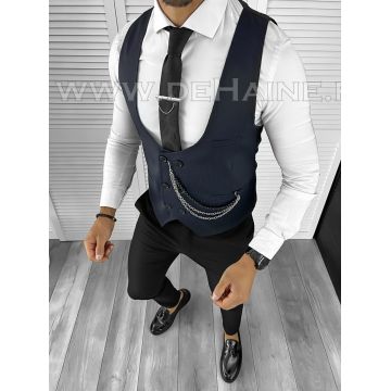 Vesta barbati eleganta slim fit neagra B8186  O1-4.2