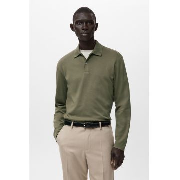 Bluza polo de bumbac - Verde masliniu