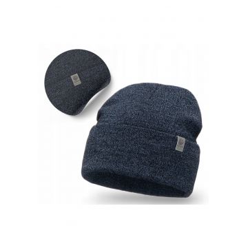 Caciula de iarna barbateasca -  bleumarin - acrilic -