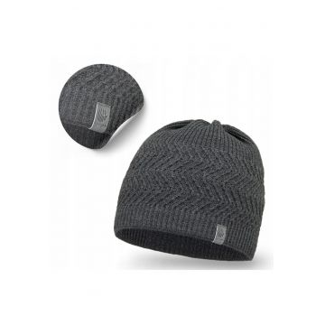 Caciula de iarna barbati -  100% acril - rezistenta la inghet - gri inchis - 55-60 cm