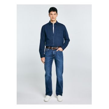 Camasa Grest cu buzunar aplicat - Bleumarin