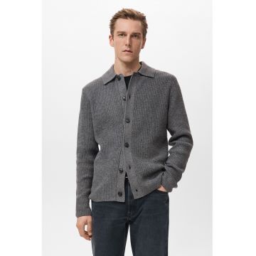 Cardigan din amestec de lana - Gri antracit