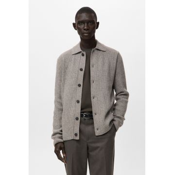 Cardigan din amestec de lana - Maro taupe