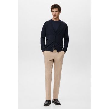 Cardigan din lana cu nasturi - Albastru ultramarin