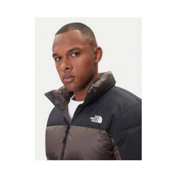 Geaca de puf barbati -  maro - 100% poliester reciclat -