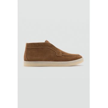 Ghete slip-on din piele intoarsa - Maro deschis