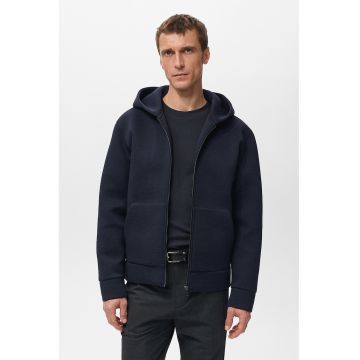 Hanorac cu buzunare si fermoar - Bleumarin