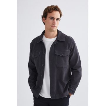 Jacheta-camasa regular-fit din reiat SouthBlue - Gri inchis