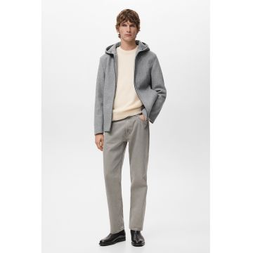 Jacheta cu fermoar si gluga - Gri