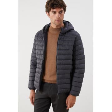 Jacheta cu gluga si vatelina - Negru