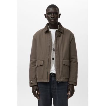 Jacheta matlasata cu buzunare cu clapa - Maro deschis