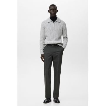 Pantaloni eleganti cu croiala slim-fit - Gri inchis