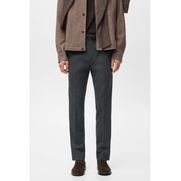 Pantaloni slim fit cu dungi - Gri inchis melange