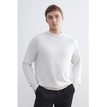 Pulover cu maneci raglan - Alb optic