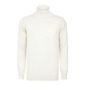 Pulover de bumbac cu guler inalt