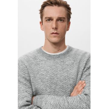 Pulover din amestec de lana - Gri deschis melange
