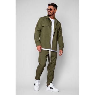 Set Camasa cu buzunare si pantalon lung Kaki 19805 - Kaki
