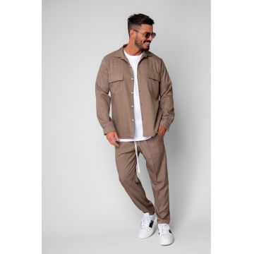 Set Camasa cu buzunare si pantalon lung Light Brown 19813 - Maro deschis