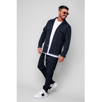 Set Camasa cu buzunare si pantalon lung Navy 19809 - Bleumarin
