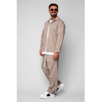 Set Camasa si pantalon lung Beige 19821 - Bej
