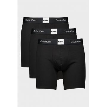 Set de boxeri cu banda contrastanta in talie - 3 pereche - Negru