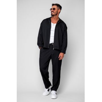 Set Jacheta cu fermoar si pantalon lung Black 19788 - Negru