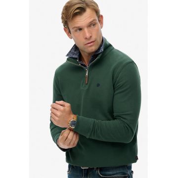 SUPERDRY - Bluza de trening relaxed fit din bumbac organic cu fenta scurta cu fermoar