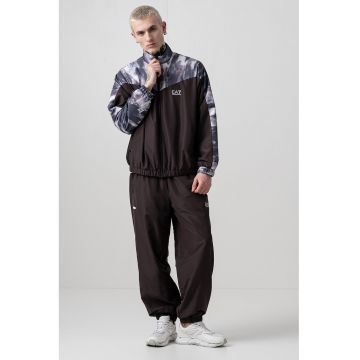 Trening lejer cu fermoar - Maro inchis/Gri deschis/Alb murdar