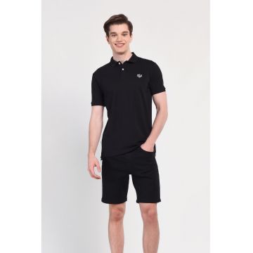 Tricou cu guler -  LAKE - Nergu - Negru