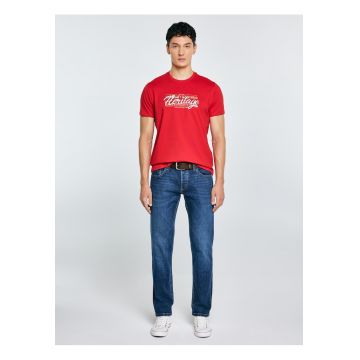 Tricou din bumbac cu decolteu la baza gatului Keren