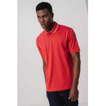 Tricou polo cu model uni - Rosu