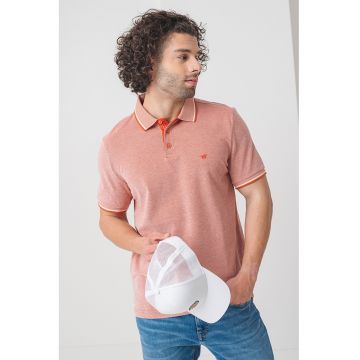 Tricou polo de bumbac cu logo discret - Maro deschis