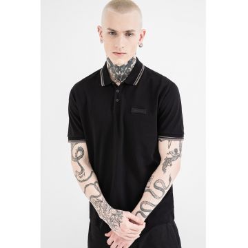 Tricou polo de bumbac - Negru/Gri