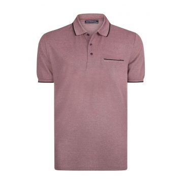 Tricou polo din amestec de bumbac - Rosu stins
