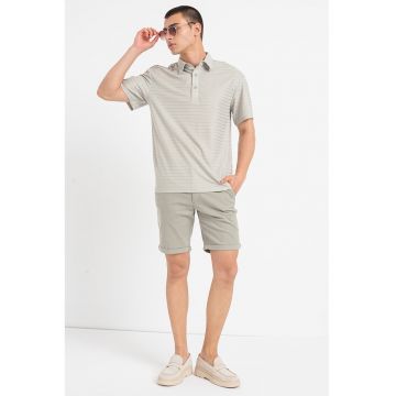 Tricou polo in dungi - Verde sparanghel