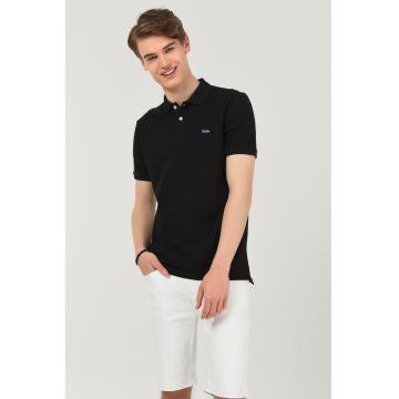 Tricou polo regular fit Lake - Negru